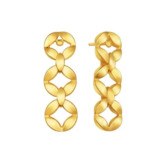 916 Gold Geometric Links Earrings^Lee Hwa Jewellery Fashion