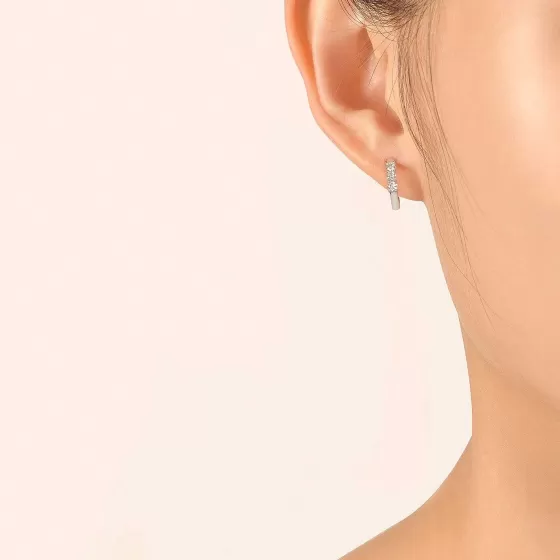 Classic Diamond Huggies Hoop Earrings^Lee Hwa Jewellery Discount