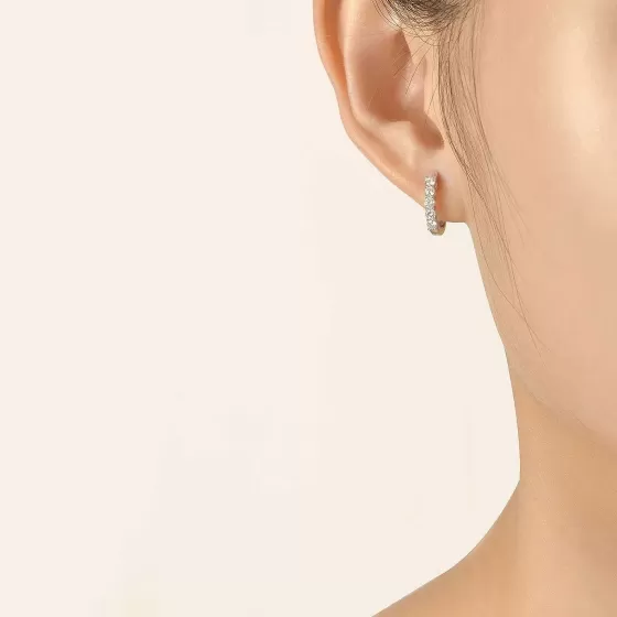 Classic Diamond Huggies Hoop Earrings^Lee Hwa Jewellery Outlet