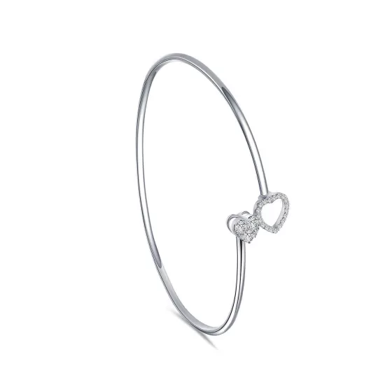 Destin E Cluster Heart Diamond Bangle^Lee Hwa Jewellery Store