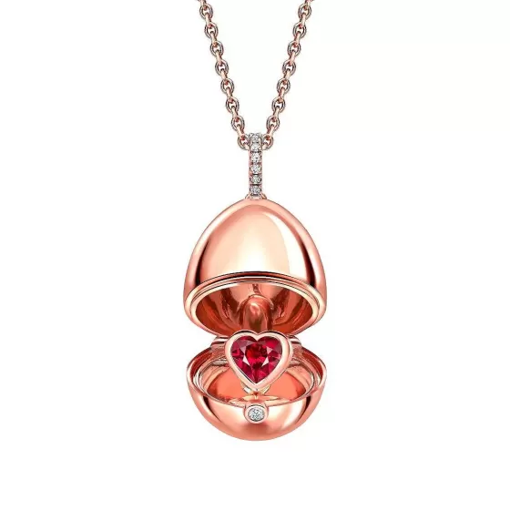 Faberg Essence Rose Gold Ruby Heart Surprise Locket^Lee Hwa Jewellery Best Sale