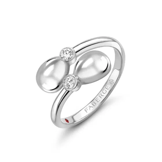 Faberg Essence White Gold Crossover Ring^Lee Hwa Jewellery Sale