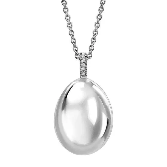 Faberg Essence White Gold Egg Necklace^Lee Hwa Jewellery Store