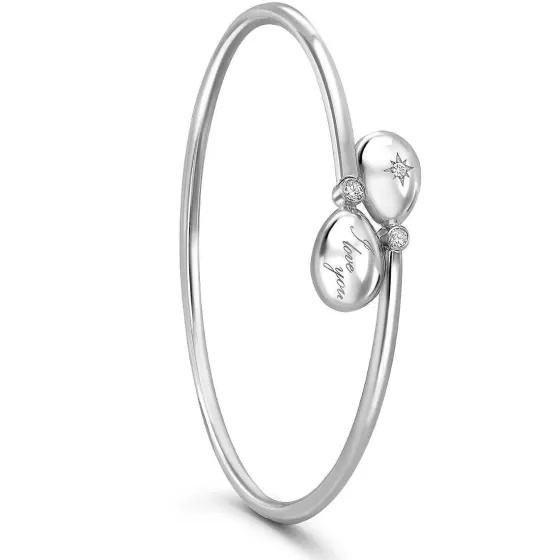 Faberg Essence White Gold I Love You Crossover Bangle^Lee Hwa Jewellery Best Sale