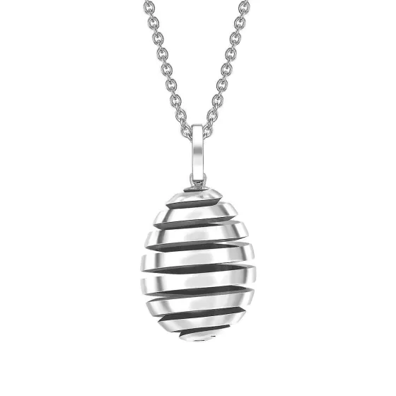 Faberg Essence White Gold Spiral Egg Necklace^Lee Hwa Jewellery Shop