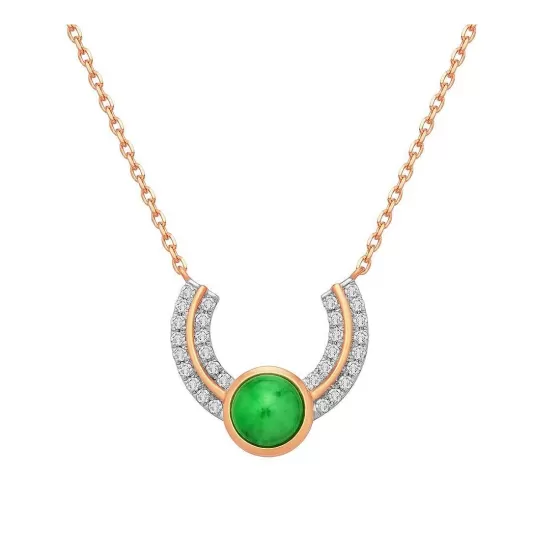 Jade Diamond Cresent Necklace^Lee Hwa Jewellery Best Sale