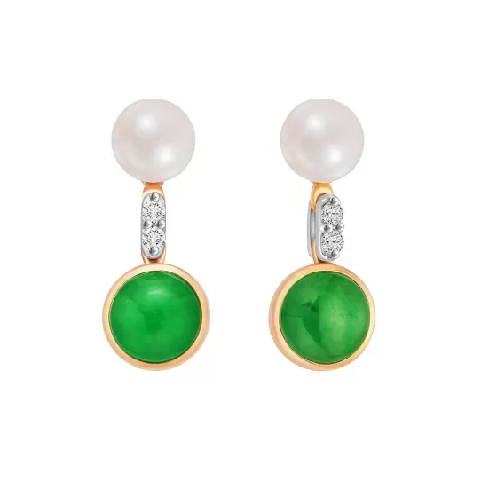 Jade Diamond Pearl Earrings^Lee Hwa Jewellery Fashion