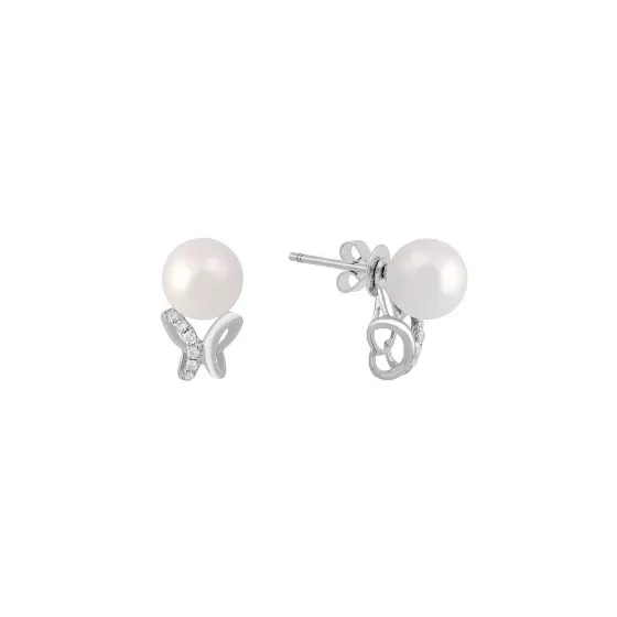 Nacre Pearl Butterfly Diamond Earrings^Lee Hwa Jewellery Sale