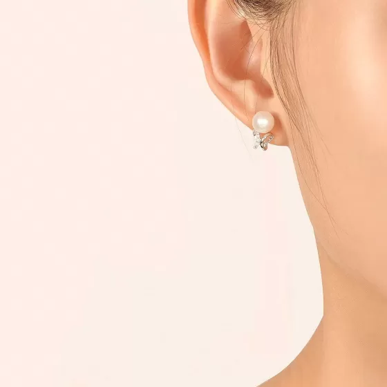 Nacre Pearl Butterfly Diamond Earrings^Lee Hwa Jewellery Sale