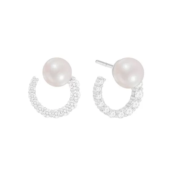 Nacre Pearl Diamond Earrings^Lee Hwa Jewellery Online