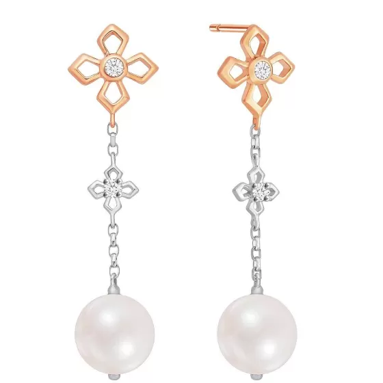 Nacre Pearl Diamond Earrings^Lee Hwa Jewellery Outlet