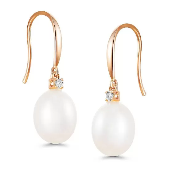 Nacre Pearl Diamond Earrings 14K^Lee Hwa Jewellery Cheap