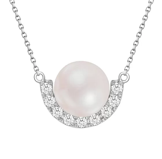 Nacre Pearl Half-Moon Diamond Necklace^Lee Hwa Jewellery Store