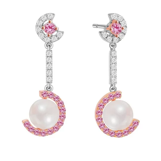 Nacre Pink Sapphire Diamond Earrings^Lee Hwa Jewellery Sale