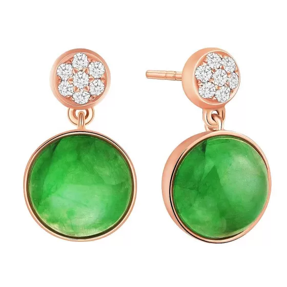 Nouveau Jade Diamond Earrings^Lee Hwa Jewellery Shop