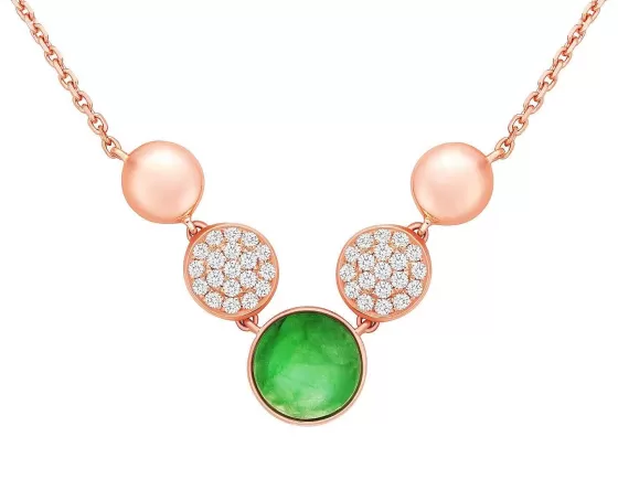 Nouveau Jade Diamond Necklace^Lee Hwa Jewellery Fashion