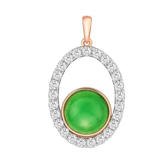 Nouveau Jade Diamond Pendant^Lee Hwa Jewellery Hot