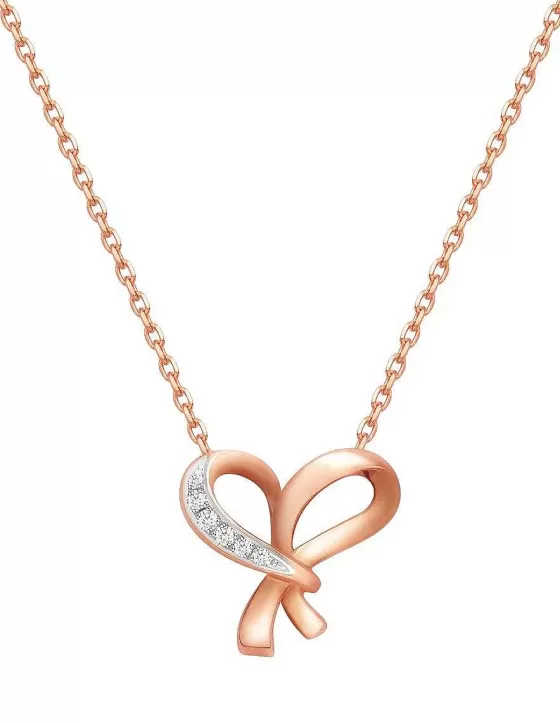 Passion Heart Ribbon Diamond Necklace^Lee Hwa Jewellery Best Sale