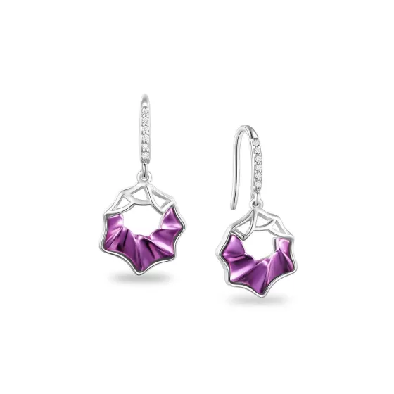 Purple Gold Diamond Earrings^Lee Hwa Jewellery Outlet