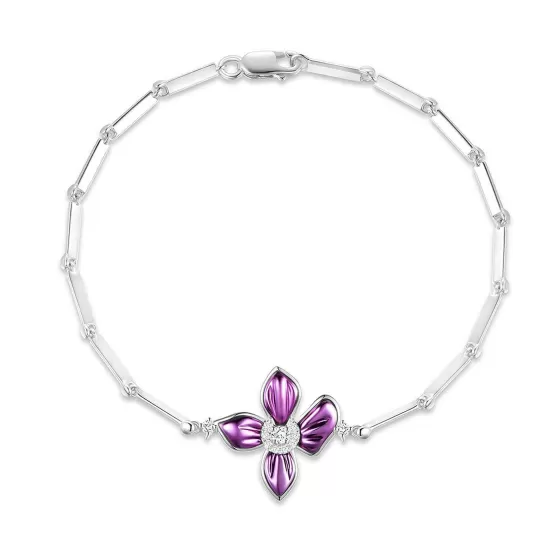 Purple Gold Floral Bracelet^Lee Hwa Jewellery Clearance