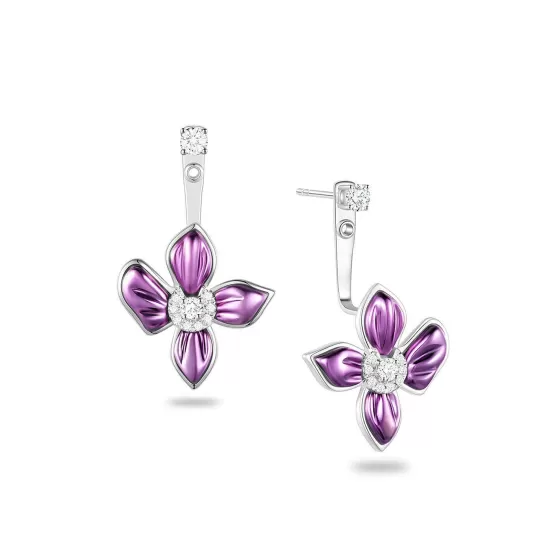 Purple Gold Floral Earrings^Lee Hwa Jewellery Outlet