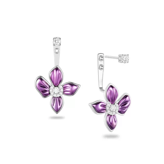 Purple Gold Floral Earrings^Lee Hwa Jewellery Outlet