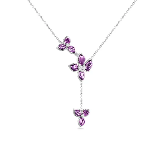 Purple Gold Floral Necklace^Lee Hwa Jewellery Flash Sale