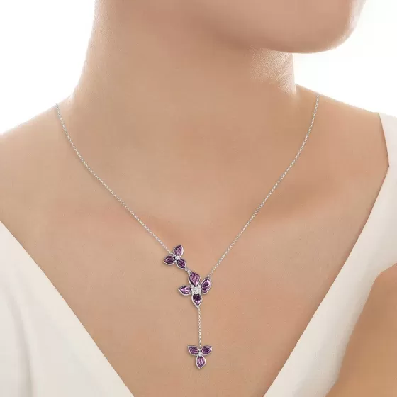 Purple Gold Floral Necklace^Lee Hwa Jewellery Flash Sale