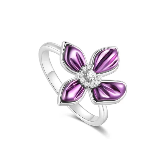 Purple Gold Floral Ring^Lee Hwa Jewellery New