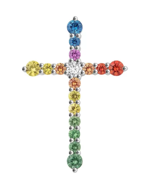 Rainbow Sapphire Cross Pendant^Lee Hwa Jewellery Shop