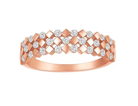 Rose Gold Pave Diamond Tiered Ring^Lee Hwa Jewellery Hot