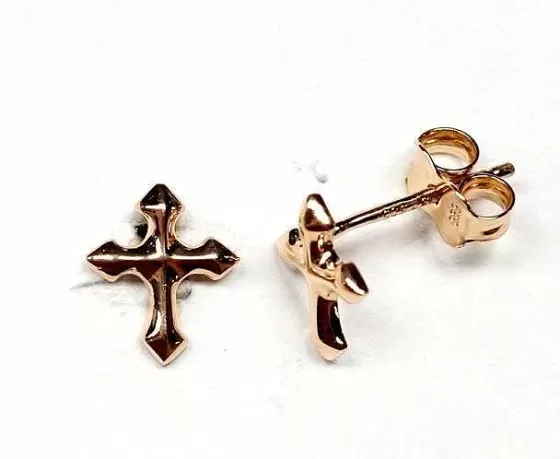 Rosetto Rose Gold Cross Stud Earrings^Lee Hwa Jewellery Sale