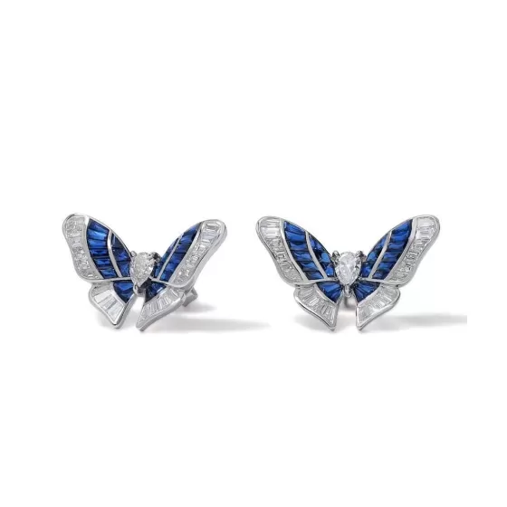 Stenzhorn Butterfly Sapphire Vertical Channel Earrings^Lee Hwa Jewellery Shop