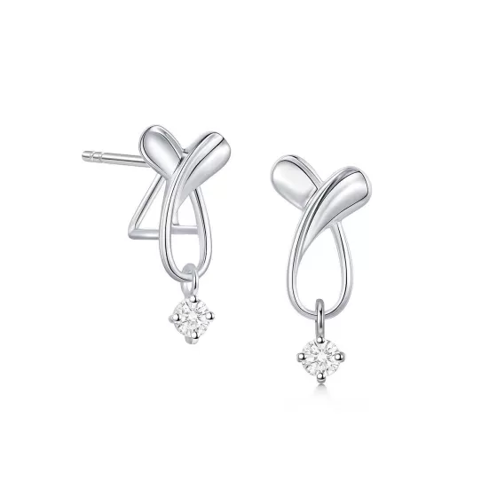 Swing Star Lovers Heart Diamond Earrings^Lee Hwa Jewellery Shop