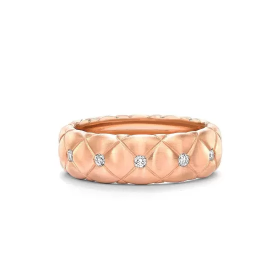 Treillage Brushed Rose Gold & Diamond Set Ring^Lee Hwa Jewellery Cheap